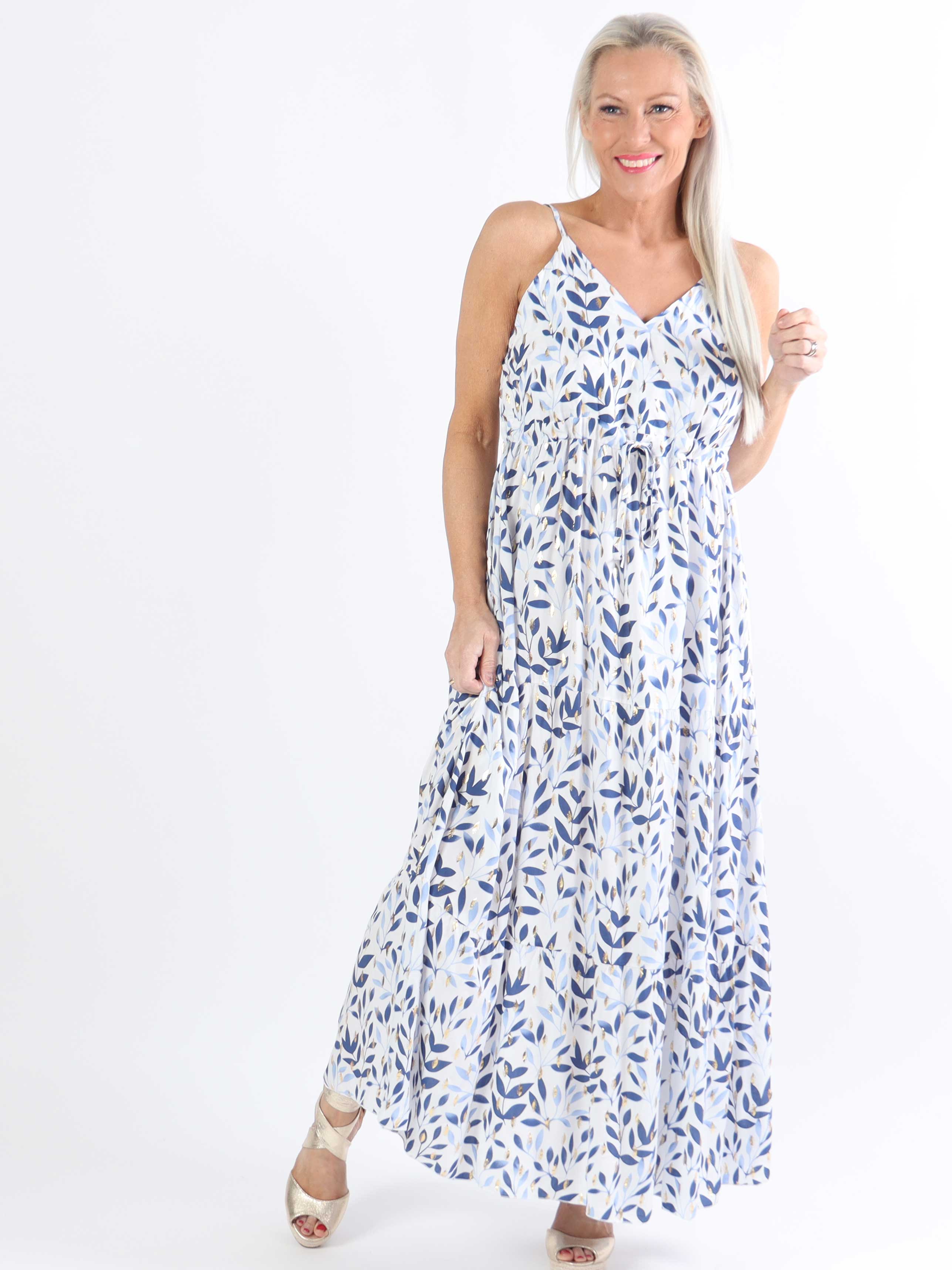 Lucie Leaf - Plus size stropkjole i viskose med v-udskæring